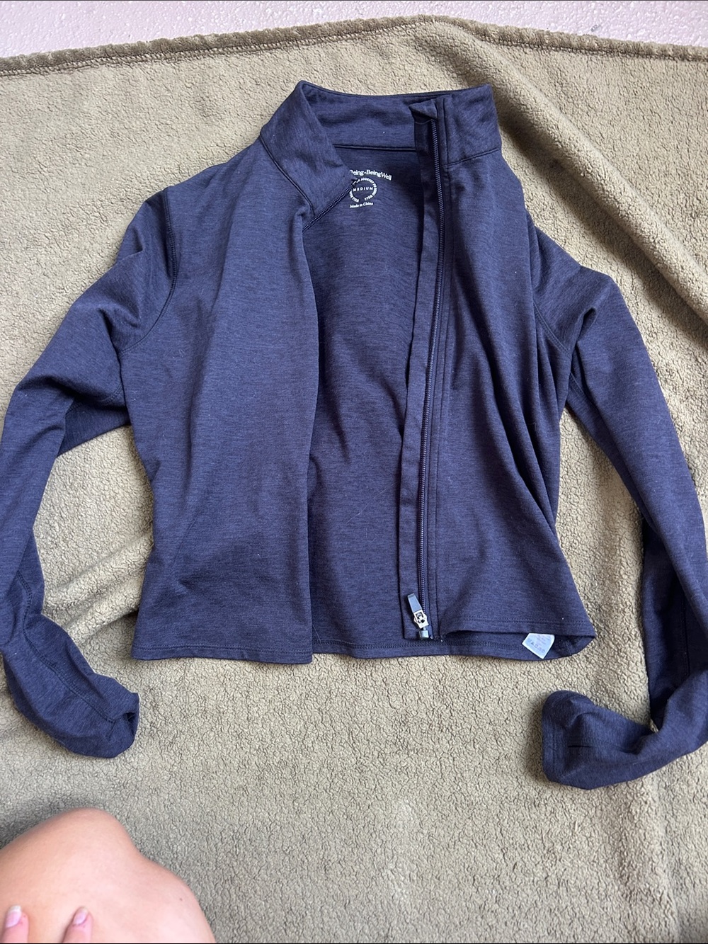 Well Being Being Well Dark Grey Zip Up